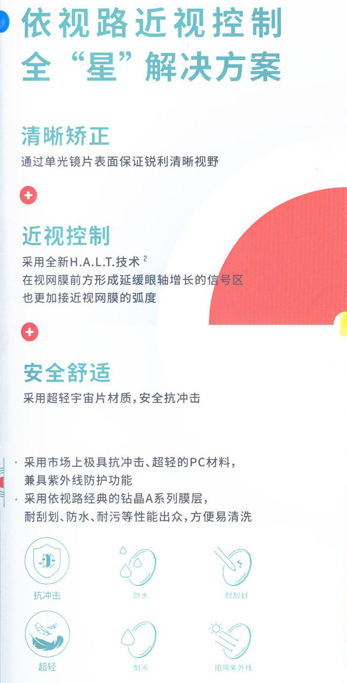 儿童控制近视镜片